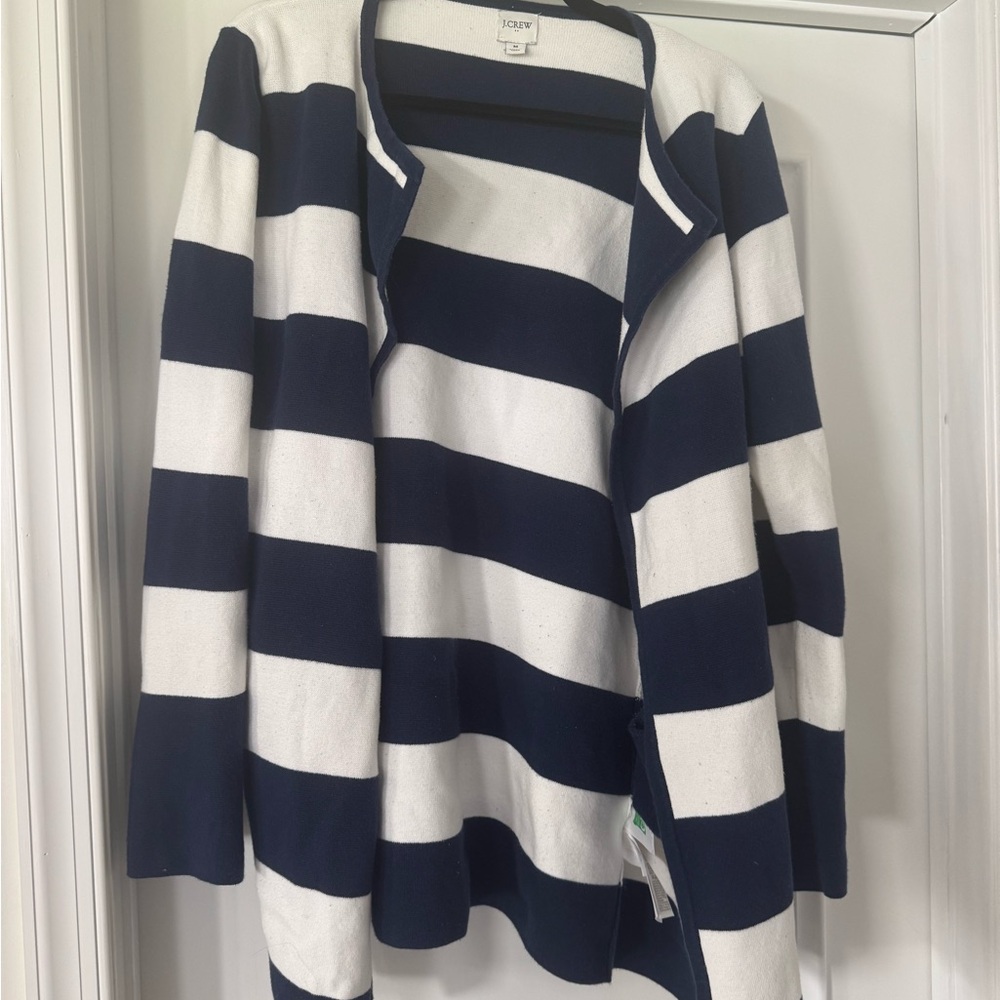 J.Crew Classic Navy and Cream Striped Sweater